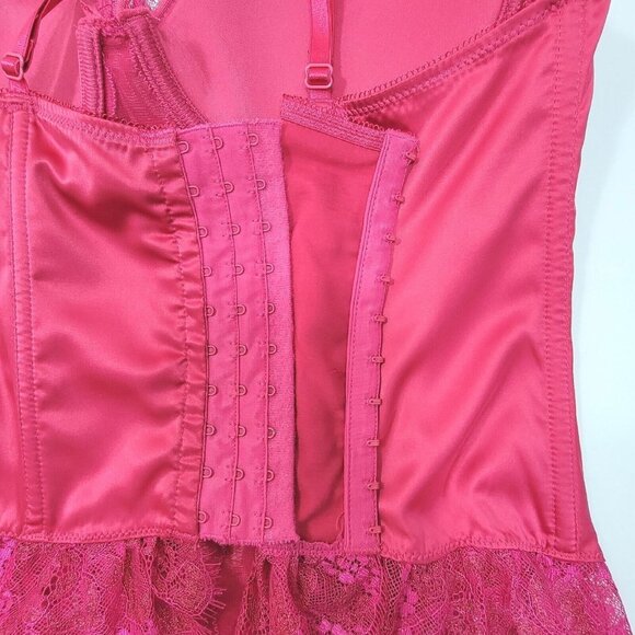 Vtg Y2K Victorias Secret Corset Womens 36C Pink Lace Coquette Whimsical Festival - Picture 7 of 13